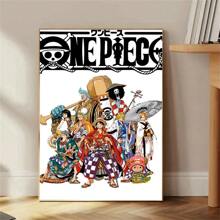 1 件草帽海贼团流行动漫海贼王海报自粘艺术防水纸贴纸咖啡馆酒吧房间墙壁装饰，无框
