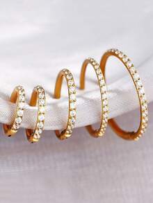 1件高端镶嵌锆石316L不锈钢鼻环16G/18G女士金耳环，封闭式环设计，不易脱落。穿孔饰品鼻环、双鼻中隔环、鼻中隔环、唇环、鼻中隔耳钉、海螺耳环、耳环、鼻中隔软骨鼻环、唇环、乳环、海螺环、耳轮耳环 - 金色 - 查看 7