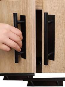 4个不锈钢自粘式橱柜把手，无需钻孔，抽屉拉手，推拉式门把手，易于安装和拆卸，适用于卧室橱柜、衣柜、浴室、门锁、门把手、厨房、浴室 - 彩色 - 查看 17