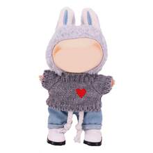 17厘米二代拉布布坐姿派对爱心毛衣+牛仔裤服装吊坠，玩偶服装 - 彩色 - 查看 12