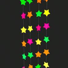 1 pieza Guirnalda de papel fluorescente que brilla en la oscuridad con puntos UV, decoraciones de fiesta neón reactivas a la luz negra, para fiestas, bodas, cumpleaños, bares y decoración de fondo - Multicolor - Ver 9