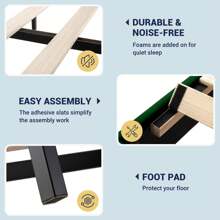 Allewie Full/Queen/King Size Velvet Platform Bed Frame With Vertical Tufted Wingback Headboard, Easy Assembly, Under Bed Storage, No Box Spring Required, Modern Style, Green - 綠色 - 查看 7