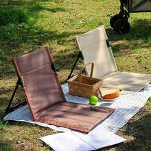 1 pieza Silla plegable con soporte lumbar para exteriores, silla para exteriores, silla de camping con cojín todo en uno para el asiento, silla plegable ultraligera y portátil - Aleación de aluminio resistente, cómoda para camping, playa y viajes por carretera - Fácil de transportar, ideal para aventuras al aire libre - Multicolor - Ver 5
