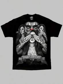 Speak No Evil Lowrider Homies Chicano Art David GonzalesT Shirt Back To School Halloween Vintage Shirts Graphic Tees Men Camisas Para Hombre Funny Shirts Printed & Shipped In USA - 黑色 - 查看 1