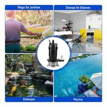 Bomba Sumergible Metálica 1/2 Hp Para Agua Limpia Sucia - Tipo de Enchufe B USA (110-127V) - Ver 10