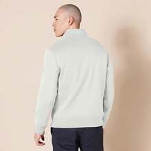 Men's Long-Sleeve Quarter-Zip Pullover Fleece Sweatshirt, Style - 灰色 - 查看 2