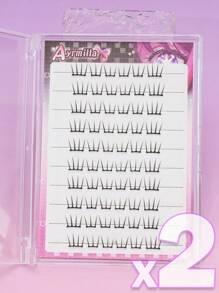 5-12mm 10 file di ciglia finte naturali a forma di occhio di gatto e di volpe, senza bisogno di colla, convenienti e riutilizzabili. Ciglia finte naturali adatte per matrimoni, feste e riunioni di lavoro quotidiane. Adatte per principianti, cosplay, grappoli di ciglia, ciglia individuali, ciglia finte