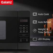 Galanz 0.9 / 1.1 Cu Ft Compact Microwave Oven With 900W / 1000W Quick Cooking, 10 Power Levels, LED Display, Child Safety Lock, Defrost Function, Auto Menu, Easy-To-Clean Interior, Space-Saving Design – Black For Kitchen, Dorm, Office & Small Apartments - US B Type Plug(110-127V) - View 6