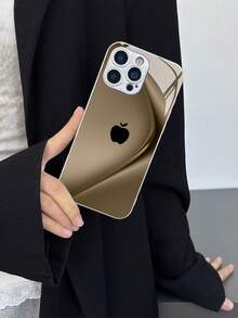 Ốp lưng điện thoại tối giản phong cách doanh nhân, họa tiết Apple màu bạc, thiết kế cong chuyển sắc, mặt kính cường lực độ nét cao, chống rơi vỡ, unisex, tương thích với iPhone 17/16 Pro Max/15 Pro/14 Pro Max/13 Pro Max/16 Pro/15 Pro Max/12 Pro Max/11/XS Max/7 Plus, tương thích với ốp bảo vệ chống rơi vỡ cho iPhone 13. - màu nâu - Xem 7