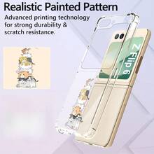 1pcs Cute Cartoon Cat Pattern Flip Phone Case Compatible With Samsung Galaxy Z Flip6 7 5 4 3 Ultra Thin Clear Protective Cover Compatible With Motorola Razr 40 50 60/40 50 60 Ultra Razr 60 Pro - DKZDPK透明貓 - 查看 4