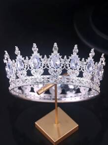 圆形闪亮皇冠新娘头饰 - 女士发饰，适合婚礼、新娘和伴娘礼物、生日节日必备配饰 - 彩色 - 查看 15