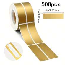 500pcs/Roll Sticker Sheets, Size: 1.18*0.39 Inches, Office Stickers, Scratch-Off Sticker Rolls, Rectangular Shape, Available In Gold And Silver, Coated Scratch-Off Film, Suitable For DIY Party, Event, Gift And Scratch Card Reward Stickers, Can Hide Text Codes.