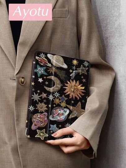 豹纹保护套，兼容 iPad 10.2 英寸（2021/2020 款，第九/八代），兼容三星 Galaxy Tab A8 10.5 英寸（2022 款），平板电脑保护套，带笔槽，支持自动休眠/唤醒功能