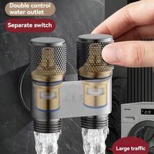 1 pezzo Valvola angolare in acciaio inossidabile ad alto flusso, 1 ingresso 2 uscite o 1 ingresso 3 uscite, rubinetto a 3 vie per lavatrice, valvola a triangolo a 3 controlli 4 vie o a 2 controlli 3 vie antiscivolo per bagno e toilette, con manopola girevole e nucleo in ottone a doppia apertura