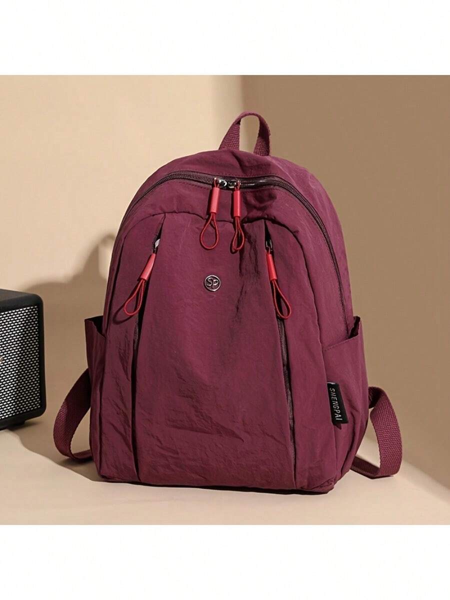 [Versatile Backpack] Softshell Polyester Women's Multi-Functional Backpack | Adjustable Straps, Zip Closure | Versatile For Commuting, Travel & Outdoor Activities | Available In Multiple Colors - crimson - View 1