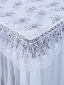 Cape Jasmine - Grey Lace Roller Washing Machine Cover Simple & Fashionable Embroidered Fabric 60*60*85cm,Bag,Organizer,Storage