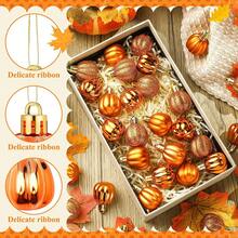 Thanksgiving Tree Ornaments Shiny Pumpkin Plastic Ornaments Fall Decorations For Home
