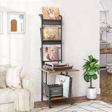 Record Player Stand With Vinyl Storage Record Player Table With Vinyl Record Storage Up To 200 Albums Turntable Stand With Record Holder Display Shelf Record Player Cabinet Organizer Rack - BlackBrown - View 8