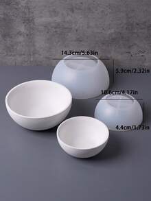 1 件圆形碗硅胶模具，适用于树脂混凝土水泥、容器储存模具蜡烛首饰架模具化妆品收纳盒多肉植物盆栽艺术工艺品礼物 - Silicone Mold - 查看 3