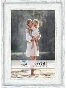 4x6 Cloudy White Picture Frame - Cape Cod Style 4 X 6 Photo Frame - Table Top Or Wall Mount - Bayou Collection - 1_ - View 1