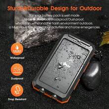 10000mAh Solar Charger Power Bank -Portable Solar Phone Battery Panel Charger, USB Port Battery Pack Charger Portable For All Cell Phones & Electronic Devices- Long Lasting, Travel Camping, LED Flashlight, The Best Gift For Festival - màu đen - Xem 4