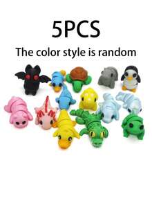 [Juguetes de animales coloridos] Juego de 5/10/15/20 piezas de mini juguetes de animales 3D impresos en colores | Perfecto para calendarios de adviento navideños, regalos de fiesta y regalos de Navidad, hechos de material PLA con botones móviles - Multicolor - Ver 15