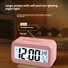 1pc Student Alarm Clock, Electronic Digital Desk Clock, Smart Multifunctional Clock With LED Backlight, Temperature, Calendar For Kitchen Timer Home Decor Room Decor