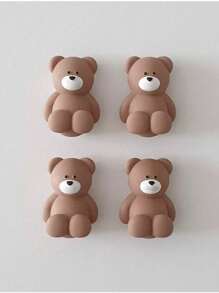 Moule en silicone miniature d'ours à 4 trous, moule DIY pour la fabrication de bougies