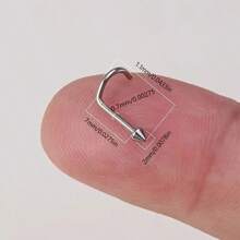 10pcs Stainless Steel Round Ball Nose Studs & Cone S-Post Nose Rings Piercing Jewelry