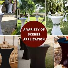 eluckya 43x32 Inches Cocktail Table Covers 32x43 Inch, Stretch Spandex Fitted Tablecloths, Wrinkle Resistant, Easy Care, Square Corners, For Party Wedding Bar Banquet Indoor Outdoor - màu đen - Xem 10