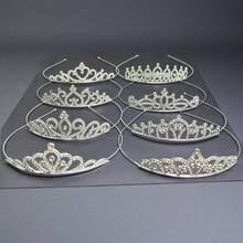 8 Pack Glitter Rhinestone Crown Headbands For Wedding Prom Birthday Party, Princess Sparkly Hair Tiaras, Silver Color Hair Styling Accessories For Brides Girls Women - Bạc - Xem 10