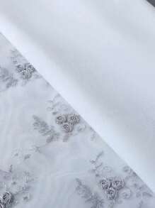 Cape Jasmine - Grey Lace Roller Washing Machine Cover Simple & Fashionable Embroidered Fabric 60*60*85cm,Bag,Organizer,Storage