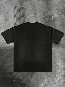 Jesus With Crown Of Thorns (220 Cotton T-Shirt) Men's Round Neck And Short Sleeves, Casual Cotton, Casual Fashion, Suitable For Indoor And Outdoor Wear And Holiday Gifts - 黑色 - 查看 2