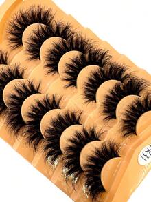 7 Pairs 25mm 9D Thick Mink Eyelashes, Curl DD Faux Mink Lashes Fluffy Cat Eye Dramatic Lashes, Reusable Dense Mink Look Extension Eyelashes - 濃密款 - 查看 3