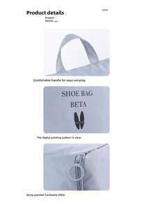 Bộ 1 túi đựng giày màu hồng, xám, xanh dương, trắng, túi đựng giày thể thao, du lịch, túi đựng giày chống ẩm, chống ố vàng cho ký túc xá sinh viên, túi đựng giày du lịch có dây rút, túi đựng giày chống bụi, đồ dùng cần thiết cho cả nam và nữ, đồ dùng cần thiết cho du lịch trên tàu biển, đồ dùng cần thiết cho kỳ nghỉ. - Nhiều màu - Xem 10