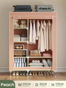 This Wardrobe Is 41.34 Inches Long, Approximately 105 Cm. It Can Be Quickly Assembled Without Tools, Usually With Detailed Instructions. Disassembly Is Also Very Easy, Making It Convenient To Move And Store. The Fabric Part Can Be Cleaned Regularly To Keep It Tidy.