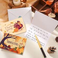 Thanksgiving Greeting Cards, Creative Ideas, Gratitude, Blessings, Message Cards, Holiday Cards, Including Envelopes, Halloween Greeting Cards, Thanksgiving Greeting Cards, 6pcs