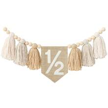 1pc 1/2 Tall Stool Banner, Birthday Party Tassel Garland, Boho Style Birthday Party Decor, 6 Months Birthday Party, Half Year Birthday Decoration
