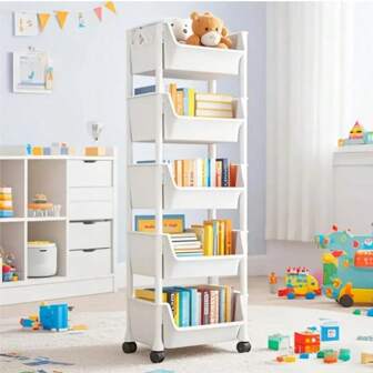 5/4/3/2 层带轮水疗储物车 - 不含对氨苯甲酸的塑料滚动收纳架，适用于沙龙和家庭 | 节省空间的多层架子，适用于卧室、宿舍或客厅