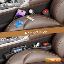 2 sztuki akcesoriów do wypełniania szczelin między siedzeniami w samochodzie, z 2 przegrodami, uniwersalne, zapobiegające spadaniu przedmiotów, pasujące do większości pojazdów z szczeliną między siedzeniami od 1,2" do 2,2"