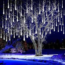 Christmas Meteor Shower Lights For Outdoor, Garden Lights, Snow Meteor Shower Lights LED Decorations For Trees, Yards, Gardens And Parties, Roof Decorations, Weddings, Ramadan, Christmas Tree Decoration Battery Powered (Without Battery) - Battery Box Meteor Shower Light String - View 2