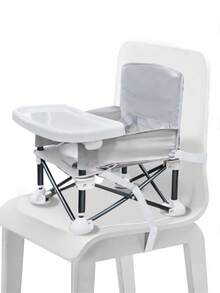 Seat Booster Toddlers Dining Chair With Removable Tray & Travel Bag Ergonomic Comfortable Backrest Durable Portable Grey Essential For - 305 - View 5