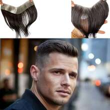 100% Human Hair Toupee For Men, PU Material Hairline Topper, Suitable For Receding Hairline, Natural Hairline Replacement System - Multicolor - View 3