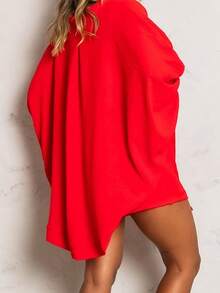 Kimono Set Shorts Skirt + Kimono Women's Blogger Max Shirt Cardigan - 紅色 - 查看 7