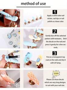 3D立体雏菊美甲贴纸，可爱花卉美甲贴花，适合春夏美甲设计，女士及女孩美甲配饰 - 白色 - 查看 7