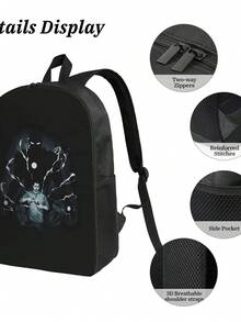 Tony Stark Backpack For School Travel Backpack Men Women School Computer Bookbag Cartoon Anime Manga College Student Daypack Bag - màu đen - Xem 5