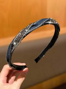 1/2/3pcs Vintage Denim Braided Headband For Women, Blue Tones, Versatile Fashion Headwrap For Washing Face & Hair ,Hair Hoop Hairband For Women Hair Accessories Head Accessories - Multicolor - View 14