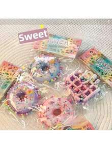 20PCS Mini Soft Doughnuts And Various Desserts Pinch Toys Fluffy Cheesecake Biscuits Toast Wafers Ice Cream Irritable Toys Teen Birthday Gifts
