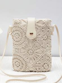 时尚斜挎包多功能单肩包适合海滩度假女士钱包钱包海滩配件旅行钱包秋季 - 米色 - 查看 1