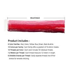 100 件渐变绣花线套装，10 种颜色 | 6 层工艺线 | 每股 47.2 英寸 | 适用于十字绣、缝纫、DIY | 高品质刺绣用品